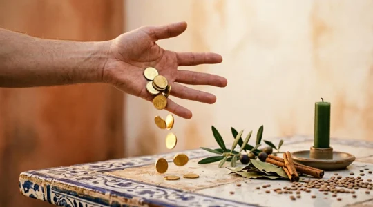 Concepto visual de abundancia y transformación de mentalidad financiera con elementos simbólicos españoles