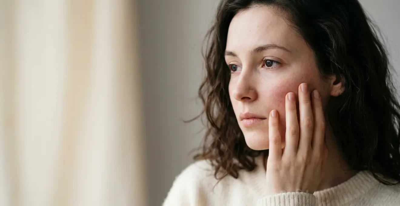 Primer plano de un rostro con piel delicada mostrando la diferencia entre sensibilidad natural y reactiva