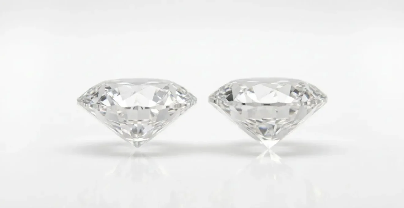 Comparación visual de dos diamantes con diferente distribución de peso mostrando el concepto de talla profunda